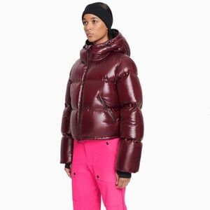 Aztech Mountain Aspen Burgundy Mini Nuke Suit Crop Puffer Jacket